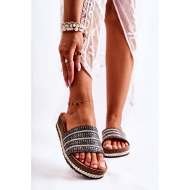 S.Barski Chinelos femininos clássicos com corrente Black Maddy preto 2