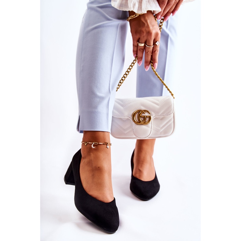 Sapatos de camurça com salto baixo preto Torino 2