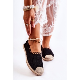 PH1 Alpargatas femininas pretas com abertura aberta preto 1