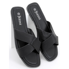 Chinelos femininos Fuzzy Black preto 2