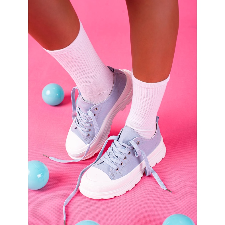 SHELOVET Tênis Azuis na Plataforma azul 1