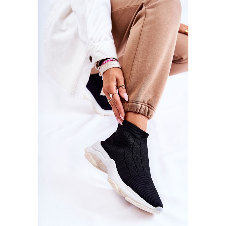 Tênis esportivo feminino de pano alto preto Nolly 2