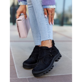 S.Barski Armadilhas de camurça preta Remgate com zíper preto 3