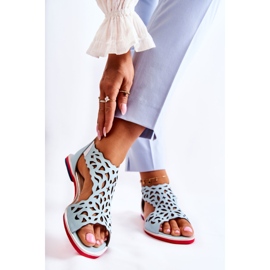 PA2 Sandálias de Couro Leves Abertas Azul Claro Alima 2