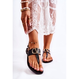 PS1 Sandálias femininas chinelos com decoração Black Calia preto 1