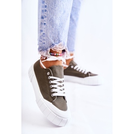 PS1 Tênis feminino Khaki Comes com plataforma cáqui verde 1 PS1 Tênis feminino Khaki Comes com plataforma cáqui verde 1