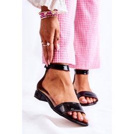 Sandálias femininas Shanley pretas lacadas preto 1