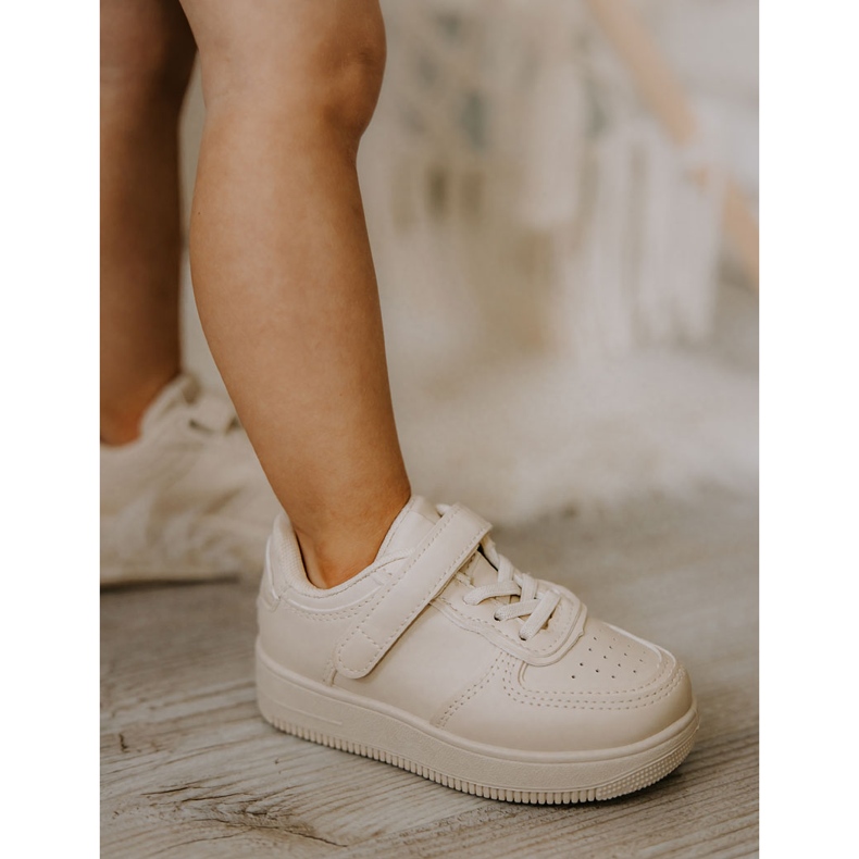 FR1 Calçado esportivo infantil com Velcro Bege Elike 2