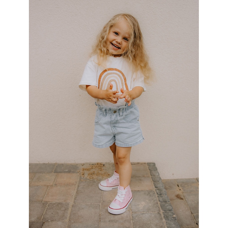 Tênis cano alto infantil Mona rosa 1