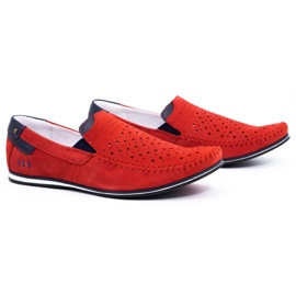 KOMODO Sapatos masculinos mocassins 876 verão vermelho 2