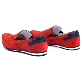 KOMODO Sapatos masculinos mocassins 876 verão vermelho 4