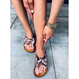 Chinelos de cortiça com laço de champanhe Amur rosa 1