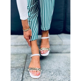 Sandália de salto baixo Daphne White. branco 1