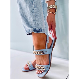 Sandálias com correntes India Blue azul 2