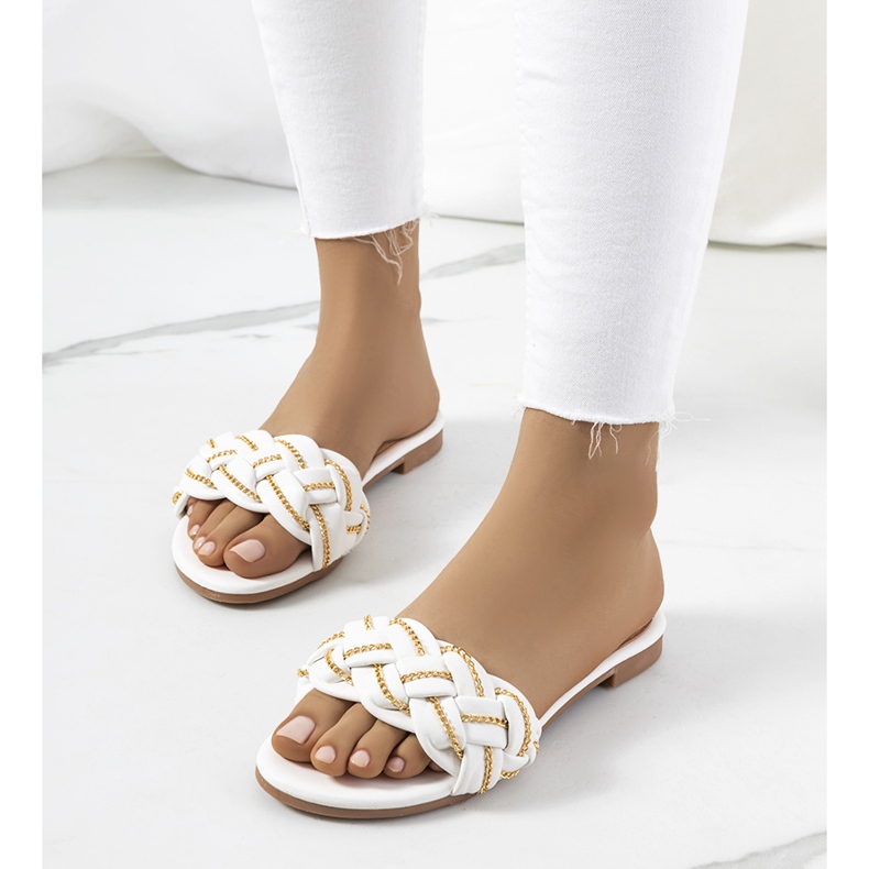 BM Chinelos elegantes brancos da Correra 1