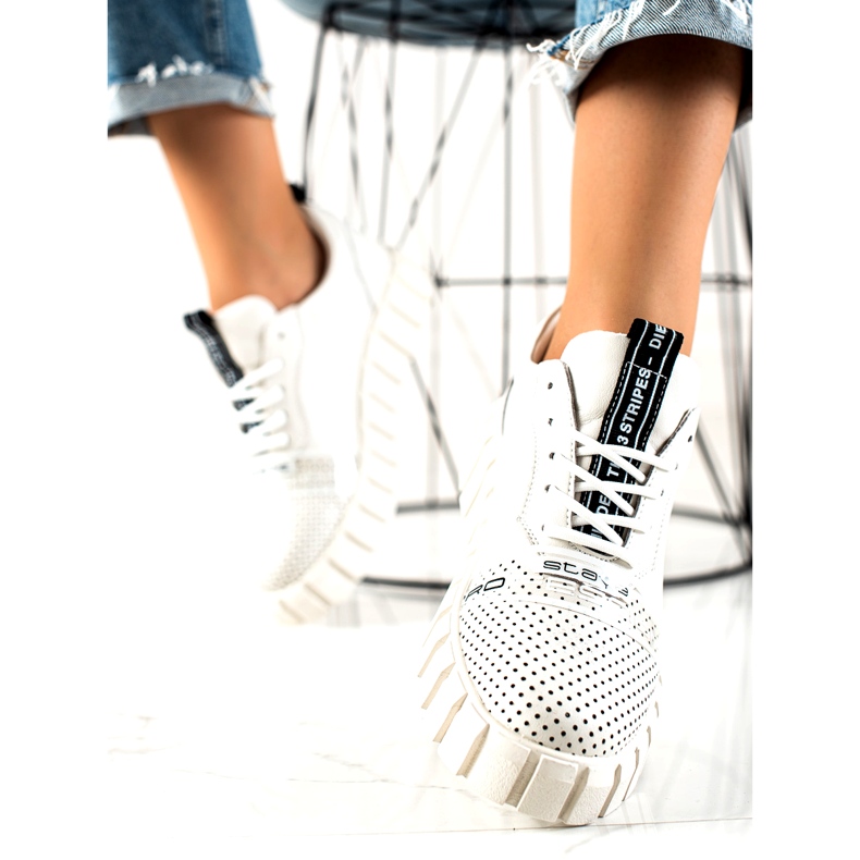 ARTIKER Sapatos de couro branco da moda 2