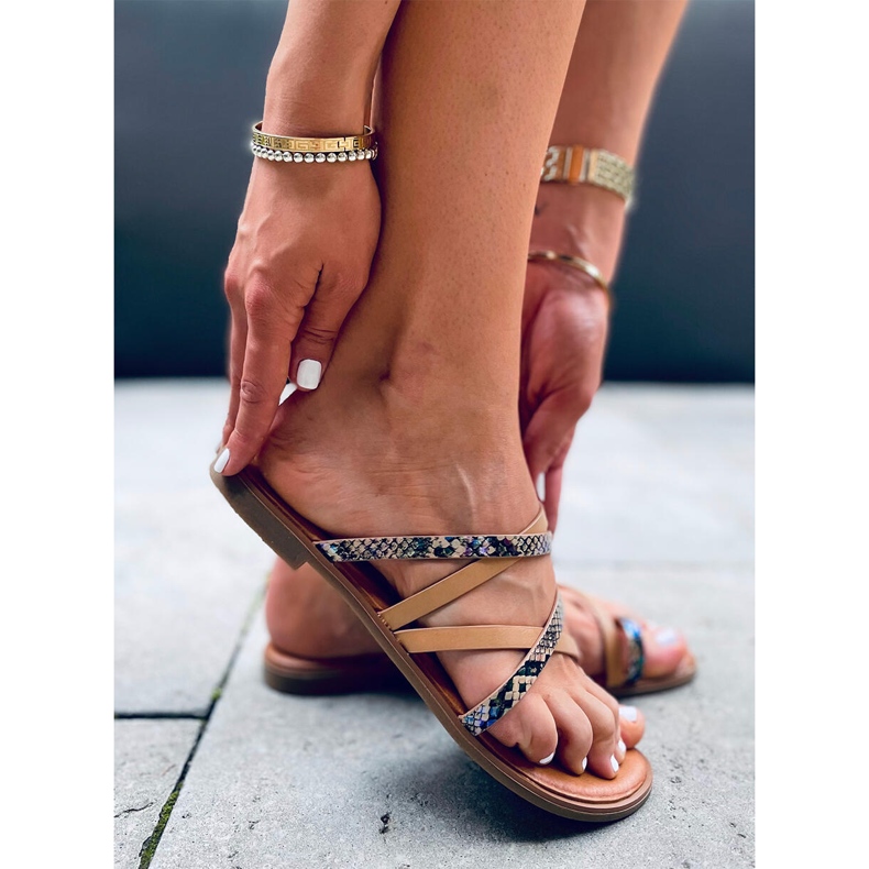 Chinelos femininos Nigella Bege 2