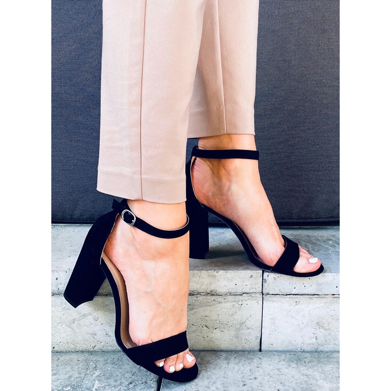 Sandália de salto alto Ariel Black Suede preto 2