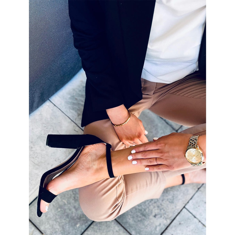 Sandália de salto alto Ariel Black Suede preto 1