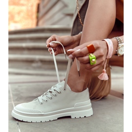 PS1 Tênis feminino de pano bege claro Parossa 1