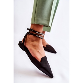 WS1 Sandálias femininas Amisha pretas com biqueira Spitz preto 1