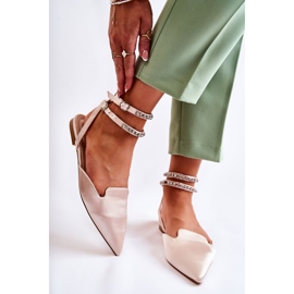 WS1 Sandálias femininas com biqueira em bege Amisha 1