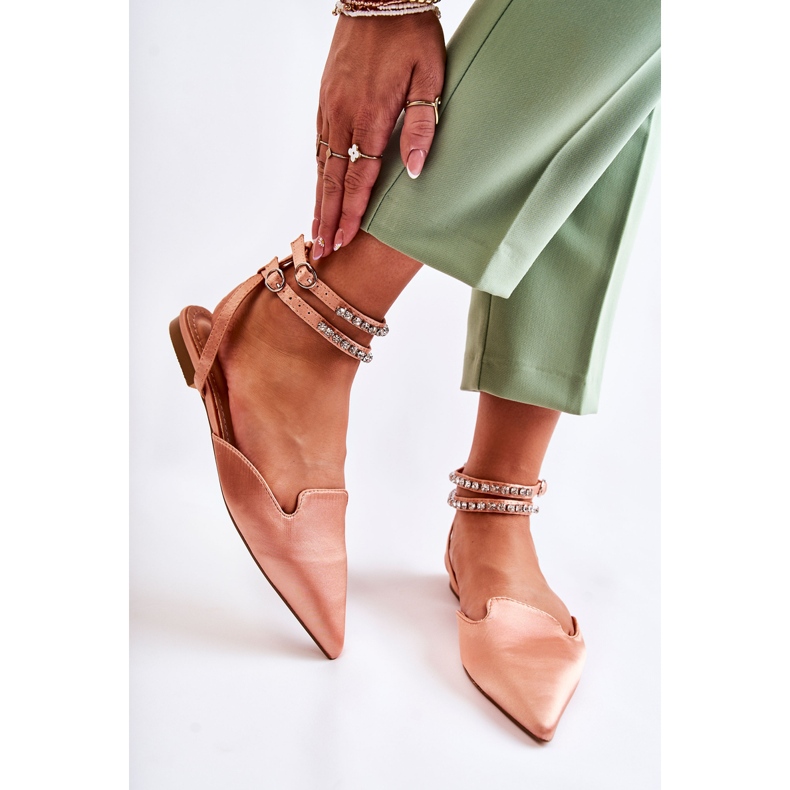 WS1 Sandálias femininas com biqueira em rosa Amisha Spitz 2