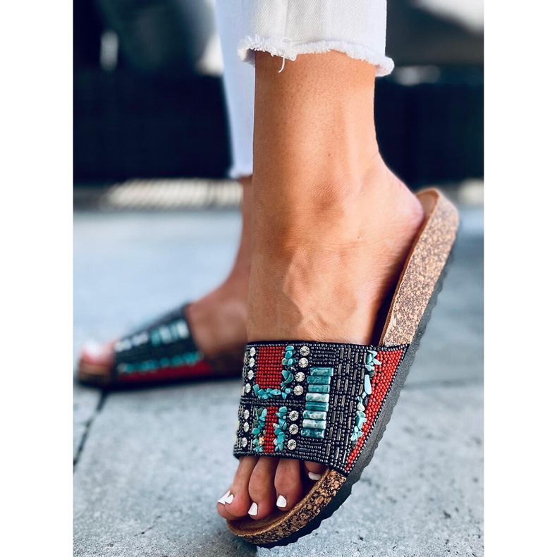 Chinelos Taida Black em cortiça preto 1