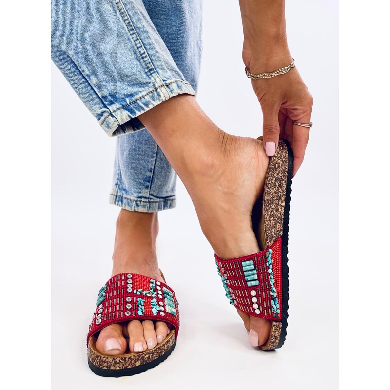 Chinelos de cortiça Taida Red vermelho 2