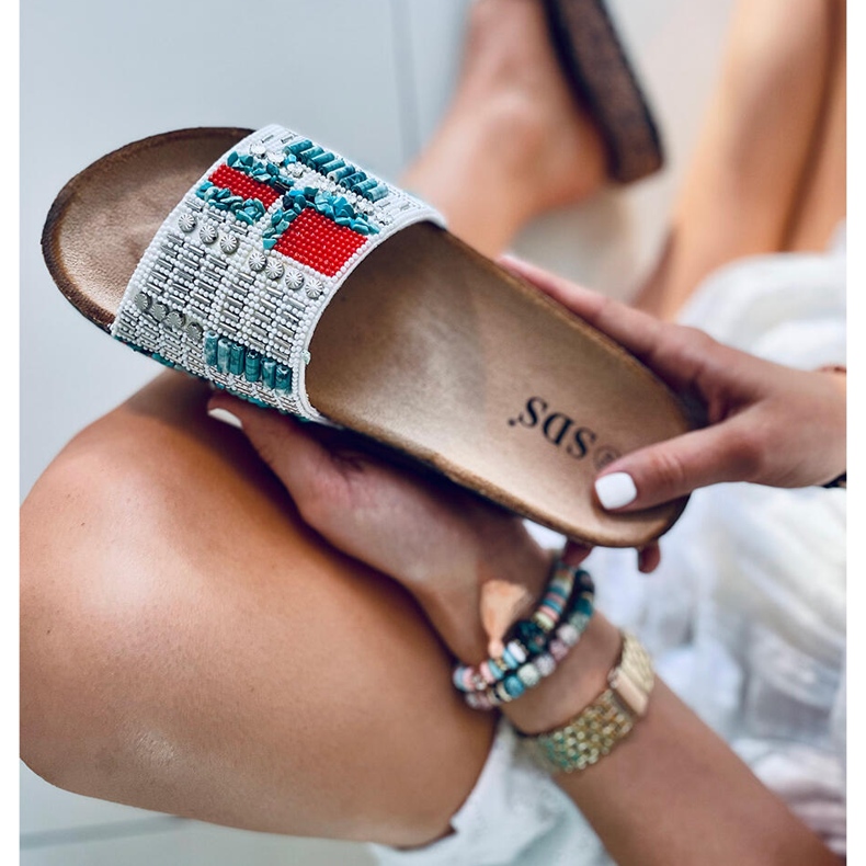 PA1 Taida Chinelos de cortiça branca branco 1