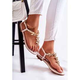 PG2 Sandálias da moda chinelos com borboletas bege claro Jennissa 1