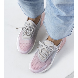 Tênis esportivo cinza da Glaner rosa 1