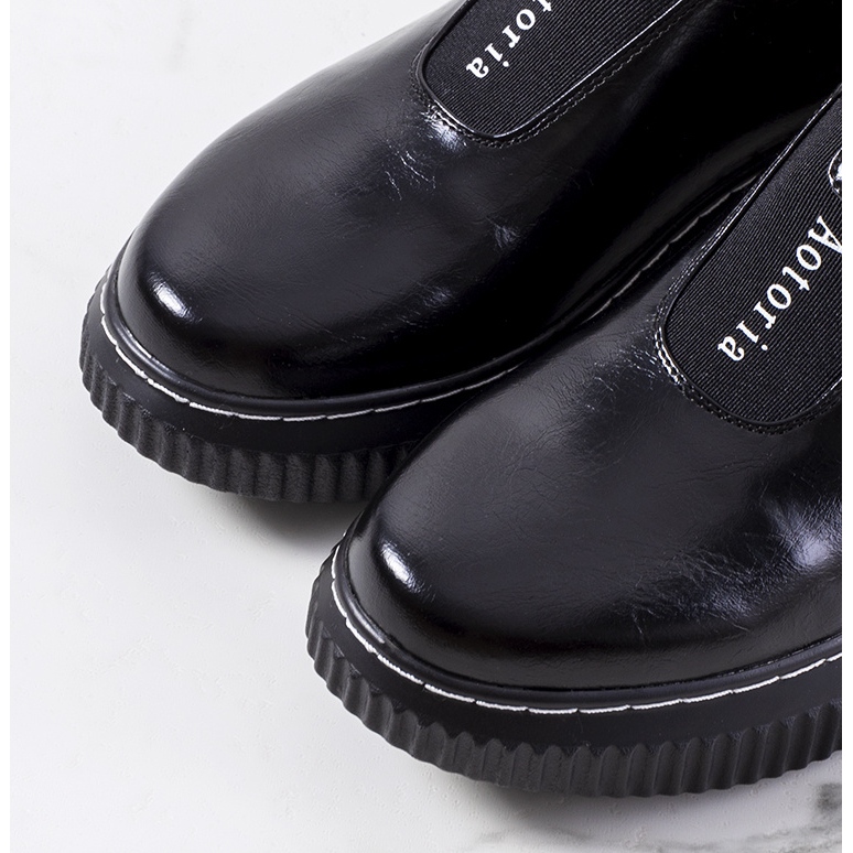 Brogues pretos na plataforma Siddons 1