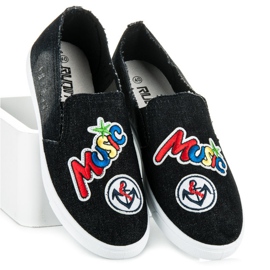 Chinelos com patches preto 1