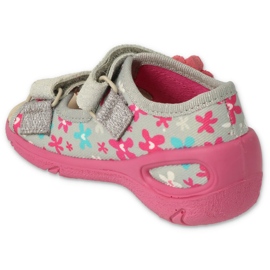 Calçado infantil Befado pu 065P175 rosa cinza 2