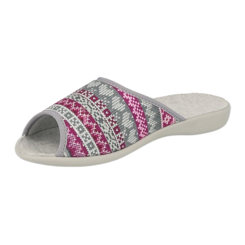 Sapatos femininos Befado pu 254D133 rosa cinza 2