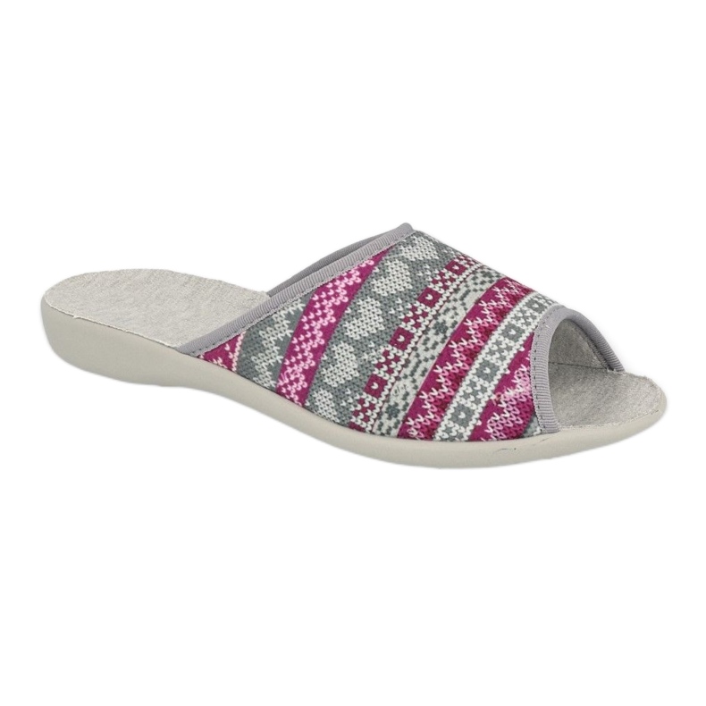 Sapatos femininos Befado pu 254D133 rosa cinza 1