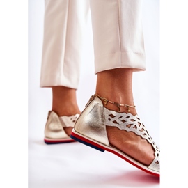 PA2 Sandálias de couro leve a céu aberto Gold Alima dourado 2