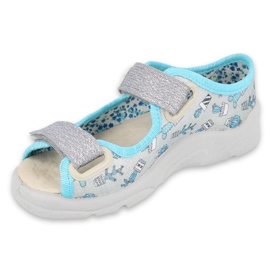 Calçados infantis Befado 869X155 azul prata cinza 1