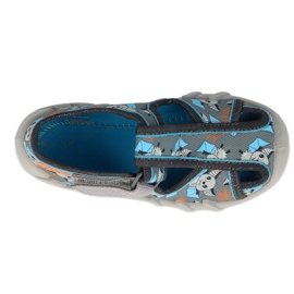 Chinelos infantis Befado 190P104 cinza-azul 3