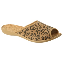 Sapatos femininos Befado pu 254D121 bege castanho 4