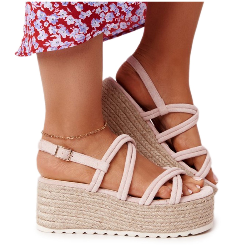 PS1 Sandálias com plataforma bege com trançado bege Crazy In Love 4