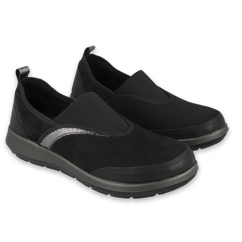 Sapatos femininos Befado 156D006 preto prata 5