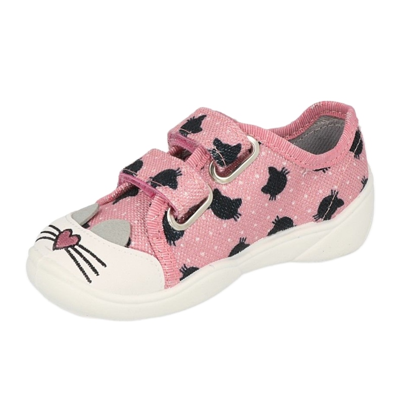 Calçado infantil Befado 907P150 CATS preto rosa prata 1
