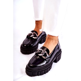 Mocassins femininos Mocassins de couro preto Laura Messi 2339 3