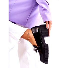 Mocassins femininos Mocassins de couro preto Laura Messi 2339 4