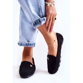 PS1 Mocassins femininos de camurça preta Colena preto 2