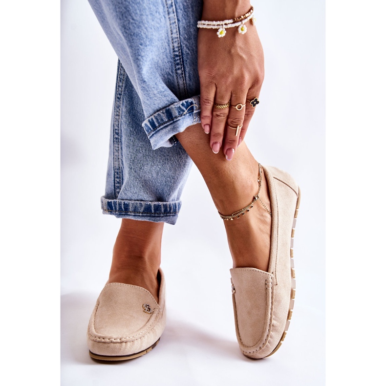 PS1 Mocassins femininos de camurça Colena bege 2