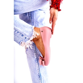 PH1 Bailarinas femininas de borracha com laço rosa floret 4