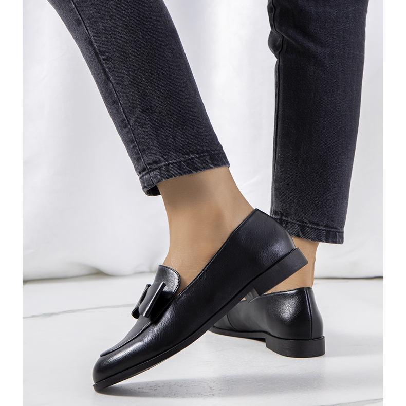 Sapatos Hoge de mulher negra preto 2